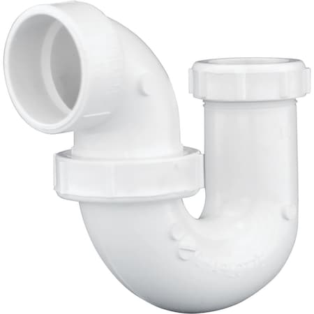 Charlotte Pipe And Foundry 1-1/2 In., 1-1/4 In. White PVC P-Trap PVC 00711W 0600HA